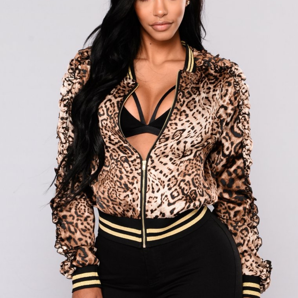 Zazu Leopard Bomber Jacket - Leopard